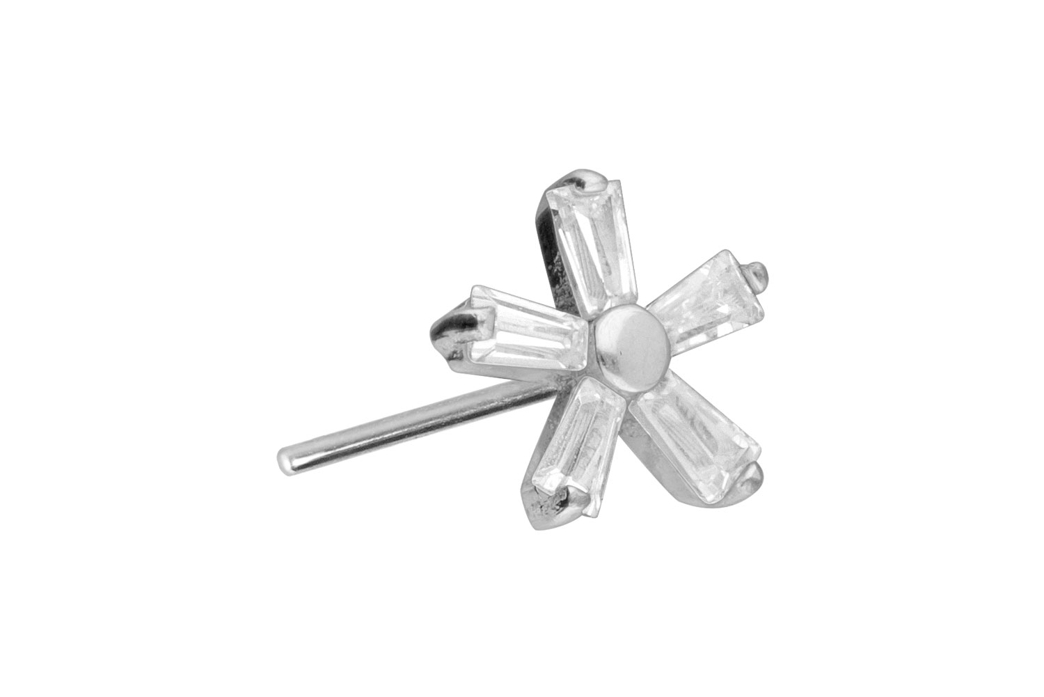 Titan Aufsatz mit Push Pin KRISTALLBLUME von Piercingline